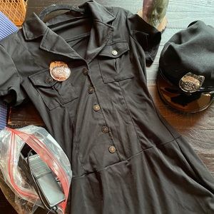 Halloween costume women cop dress hat and radio size small 4-6